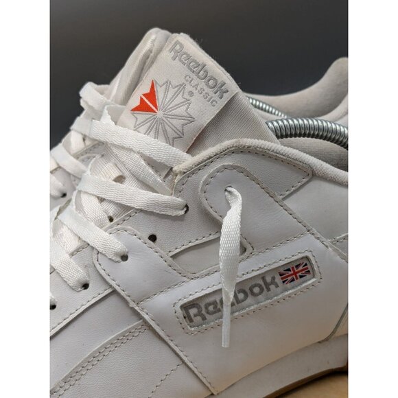 REEBOK Workout Plus Men 11 Classic Shoe White Leather Gum Sole CN2126 Sneaker - Picture 3 of 14